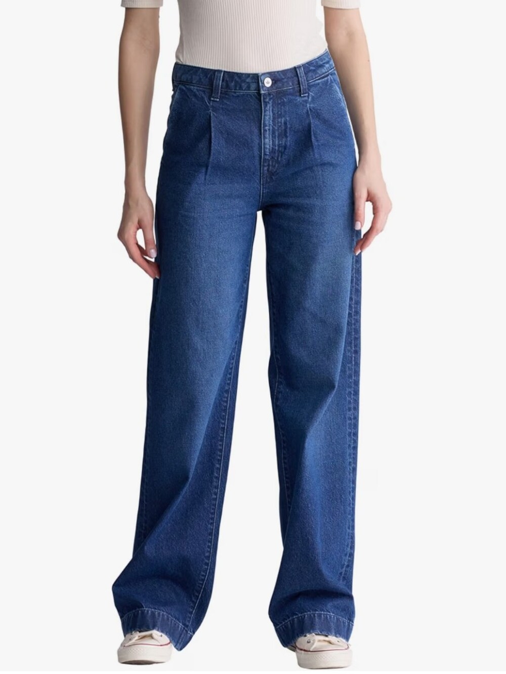 Buffalo David Bitton High-Rise Wide Leg Jeans in Deep Indigo